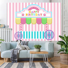 Lofaris Dessert Store Candyland Themed Happy Birthday Backdrop