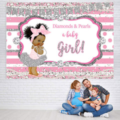 Lofaris Diamonds And Pearls A Baby Girl Shower Backdrop
