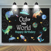 Lofaris Dinosaur Space Out Of This World Birthday Backdrop