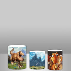 Lofaris Dinosaur Word Theme Backdrop Plinth Cylinder Cover Kit