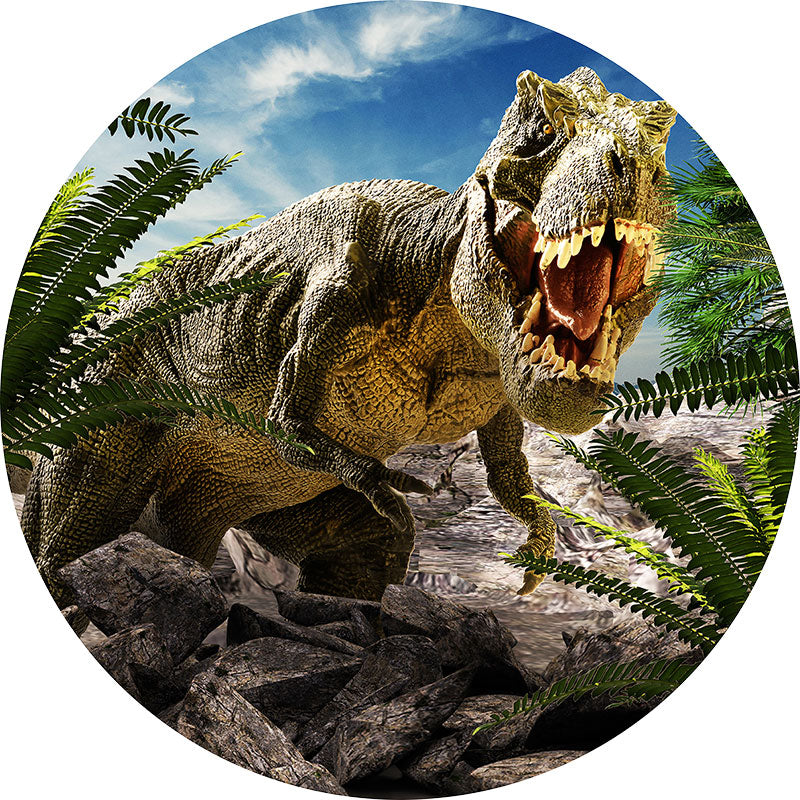 Lofaris Dinosaur World Theme Round Backdrop Kit For Boys Party