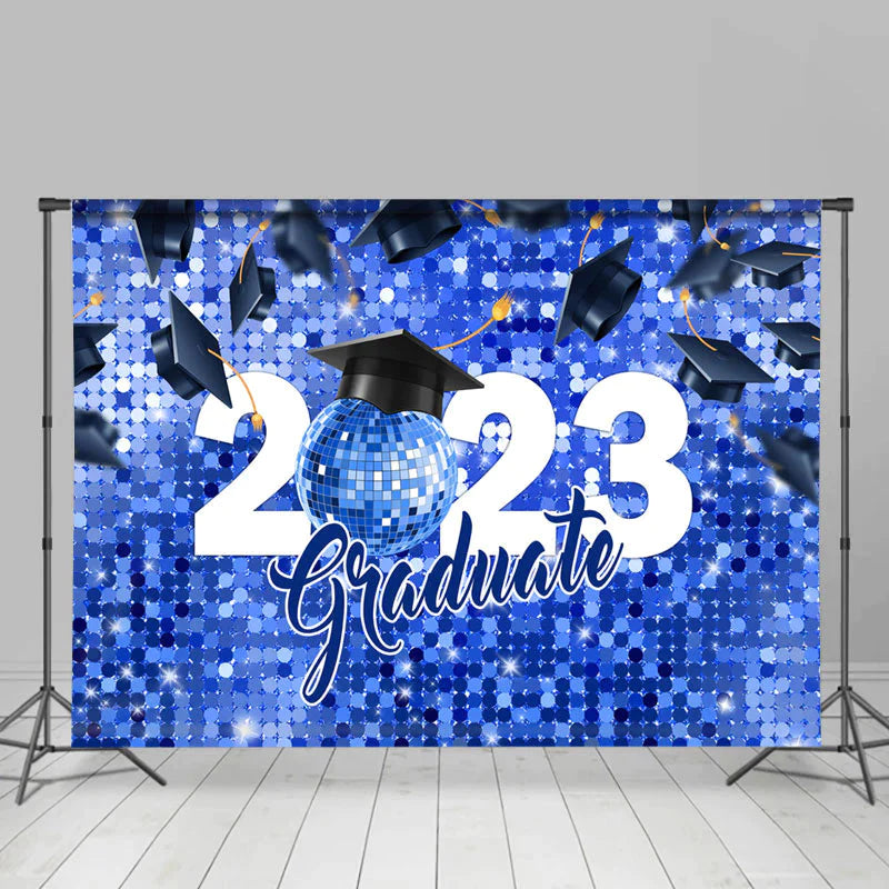 Lofaris Disco Bokeh Fallen Hats Graduate 2023 Backdrop
