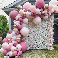Lofaris Pink DIY 97 Pack Balloon Arch Kit | Garland Party Decorations - Rose Red | White