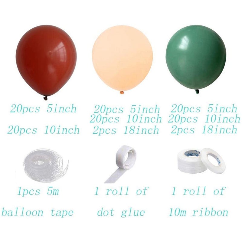 Lofaris DIY Green 127 Pack Balloon Arch Kit | Party Decorations - Beige | Red