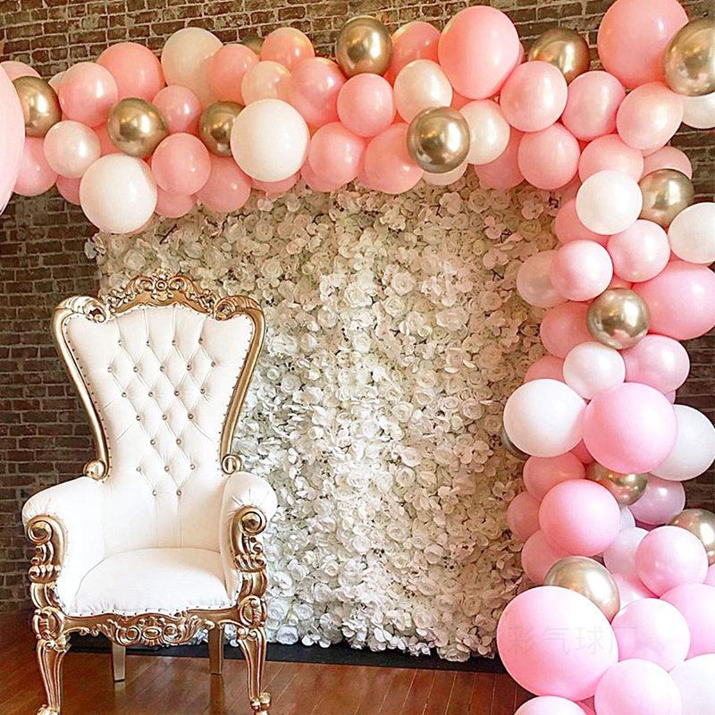 Lofaris DIY Pink 117 Pack Balloon Arch Kit | Garland Party Decorations - Gold | White