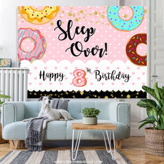 Lofaris Donut Sweet Candy Land Happy 8Th Birthday Backdrop