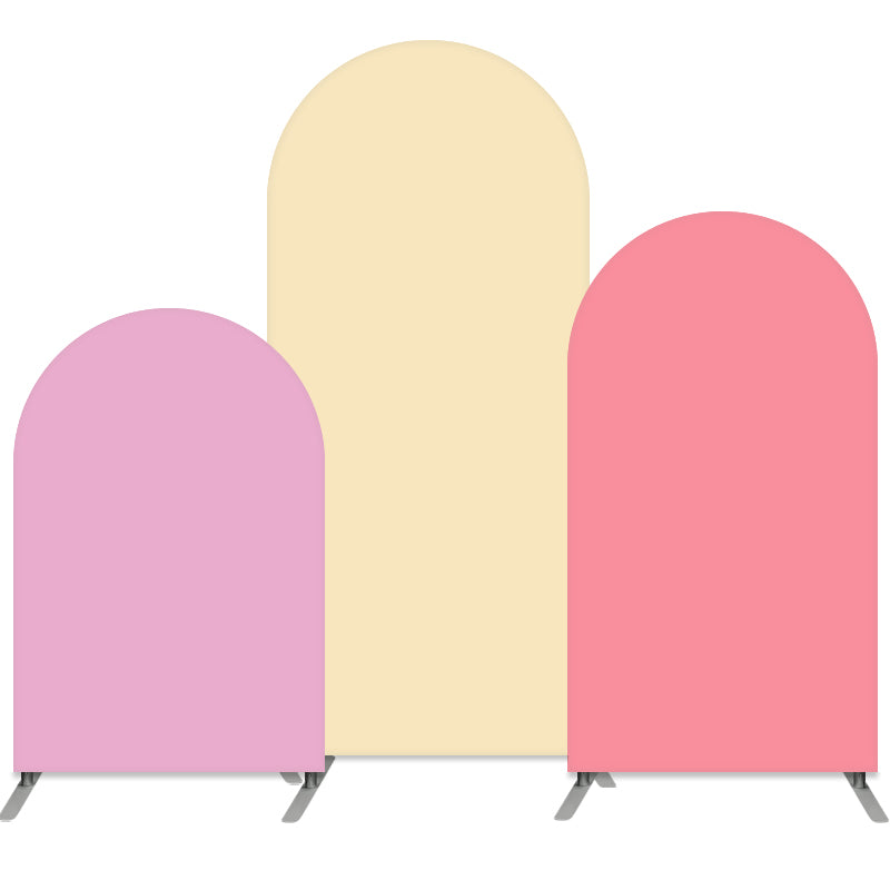 Lofaris Double Sided Pink Solid Arch Backdrop Kit for Party