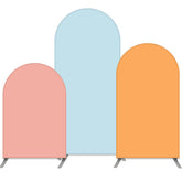 Lofaris Double Sided Pink Solid Arch Backdrop Kit for Party