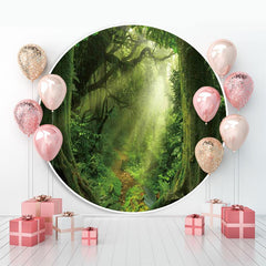 Oh Baby Bear And Moon Circle Backdrop For Baby Shower