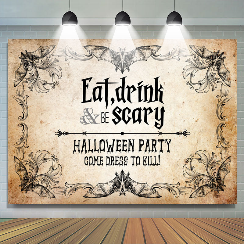 Lofaris Eat Drink And Be Scary Halloween Party Holiday Backdrop