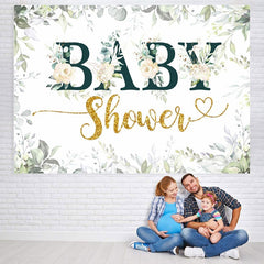 Lofaris Elegant white rose Baby Shower party backdrop for girl