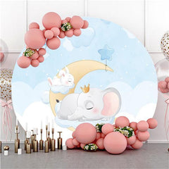 Glitter Mermaid Round Happy Birthday Backdrop For Girl