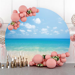 Lofaris Endless Empty Sea And Sky Hawaii Theme Round Backdrop
