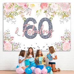 Lofaris Fabulous Pink Floral Happy 60Th Birthday Backdrop