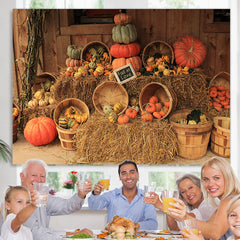 Lofaris Fall in Love Bumper Pumpkin Granary Autumn Backdrop