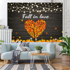 Lofaris Fall in Love Yellow Leaves Heart Tree Photo Backdrop