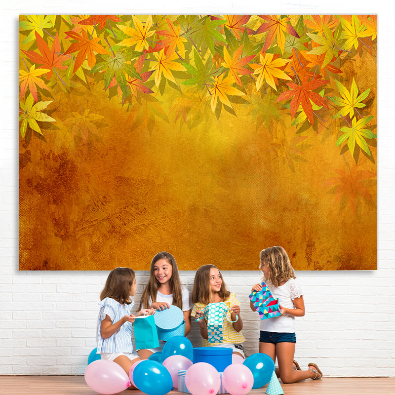 Lofaris Fall Yellow Leaves Painting Photo Backdrop for Autumn