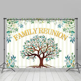 Lofaris Family Reunion Green Tree Theme Happy Holiday Backdrop