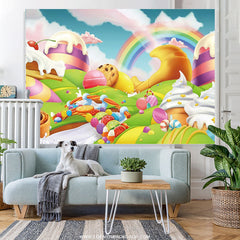 Lofaris Fantasy Candy Land Ice Cream Girl Birthday Backdrop
