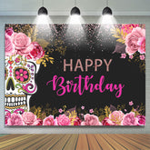 Lofaris Fiesta Day Of Death Themed Happy Birthday Backdrop