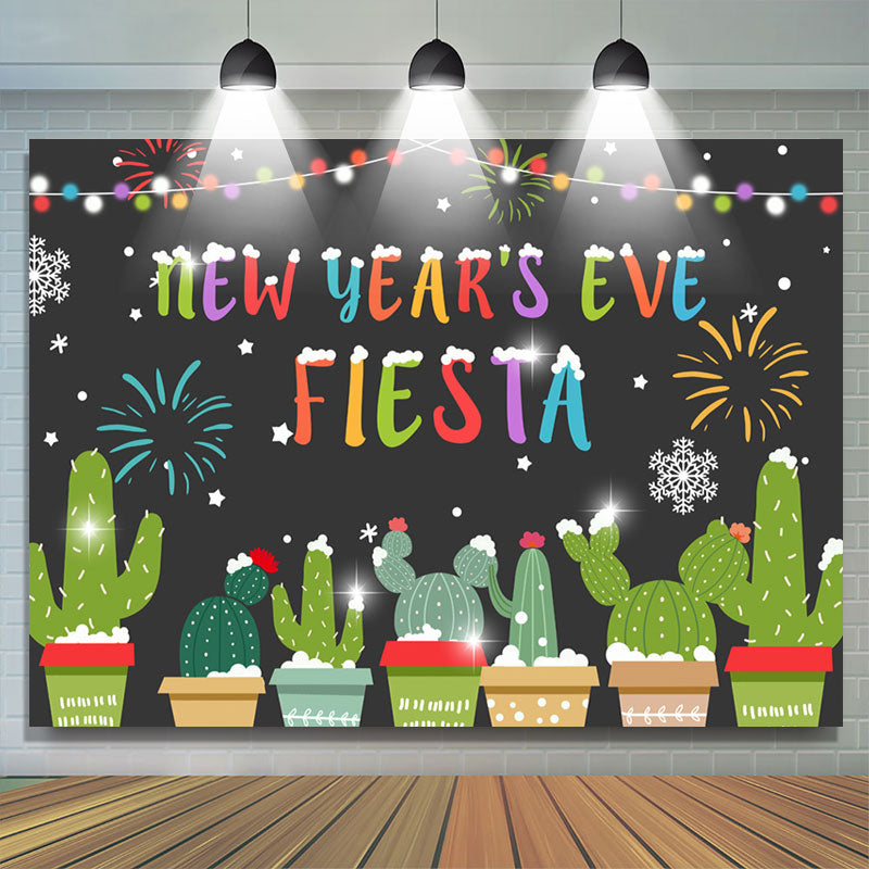 Lofaris UK Fiesta Snowy Theme Happy New Year Holiday Backdrop