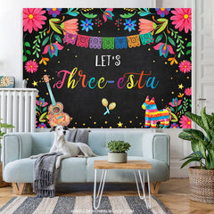 Lofaris Fiesta Theme Its Three Esta Happy Birthday Backdrop