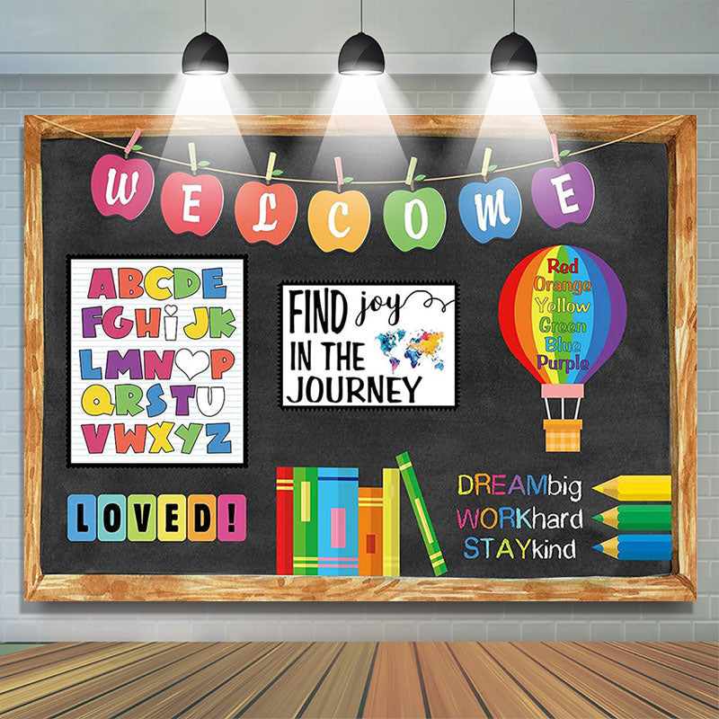 Lofaris Find Joy In The Journey Welcome Back To School Backdrop