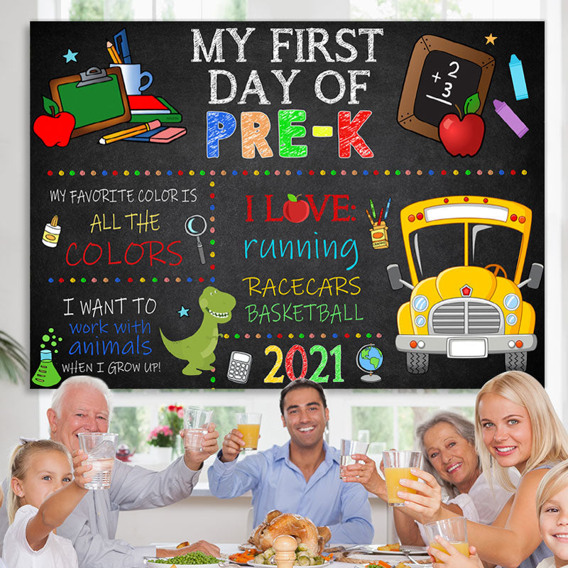 Lofaris First Day of Pre-Kindergarten Photo Backdrop for Boys