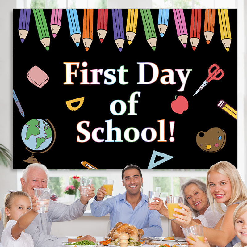 Lofaris First Day of School Blackboard Back to Backdrop