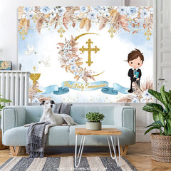 Lofaris First Holy Communion Floral Boho Baby Shower Backdrop