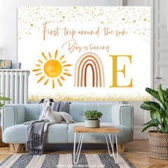 Lofaris First Trip Around The Sun Happy 1St Birthday Backdrop