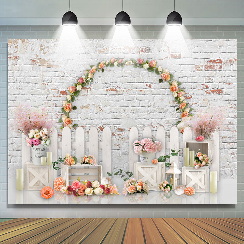 Lofaris Floral Arch On The Wall Happy Valentine Backdrop