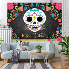 Lofaris Floral Black Photoshoot Backdrop for Birthday Party