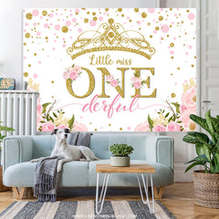 Lofaris Floral Little Onderful Happy Birthday Backdrop