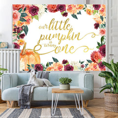 Lofaris Floral Little Pimpkin Is Turning One Birthday Backdrop