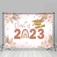 Lofaris Floral Sweet Pink Class Of 2023 Rainbow Backdrop