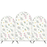 Lofaris Floral Theme Green Leaves White Birthday Arch Backdrop Kit