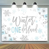 Lofaris Floral Winter Onederland Snowflake Birthday Backdrop