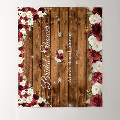 Lofaris Floral With Brown Wood Backdrops For Bridal Shower