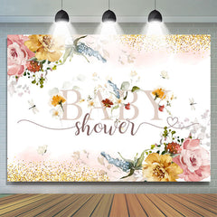 Lofaris Floral With Buttfly Genter Reveal Baby Shower Backdrop