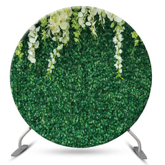 Glitter And White Silver Merry Christmas Circle Backdrop