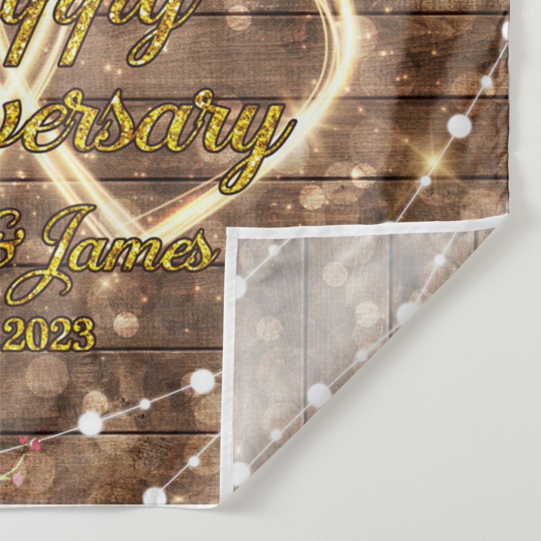 Lofaris Floral With Love Light Bokeh Anniversary Wood Backdrop