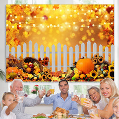 Lofaris Floral Yellow Maple Pumpink Sunflower Autumn Backdrop