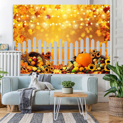 Lofaris Floral Yellow Maple Pumpink Sunflower Autumn Backdrop