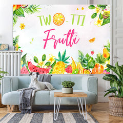 Lofaris Flower Fruits Green Leaves Happy Birthday Backdrop