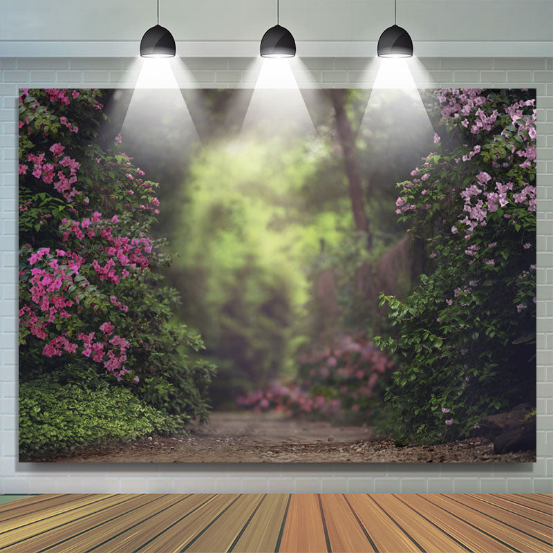 Lofaris Foggy Floral Forest Easter Backdrop For Photography