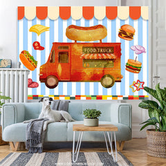 Lofaris Food Truck Dessert Shop Happy Birthday Party Backdrop