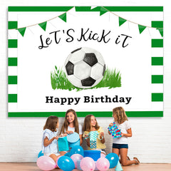 Lofaris Football Lets Kick It Photoshoot Backdrop for Birthday
