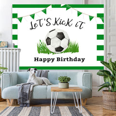 Lofaris Football Lets Kick It Photoshoot Backdrop for Birthday