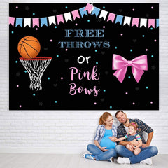 Lofaris Throws and Pink Bows Baby Shower Party Backdrop